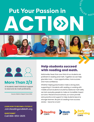 Flyer - Reading Corps, Math Corps, Early Learning Corps Combo