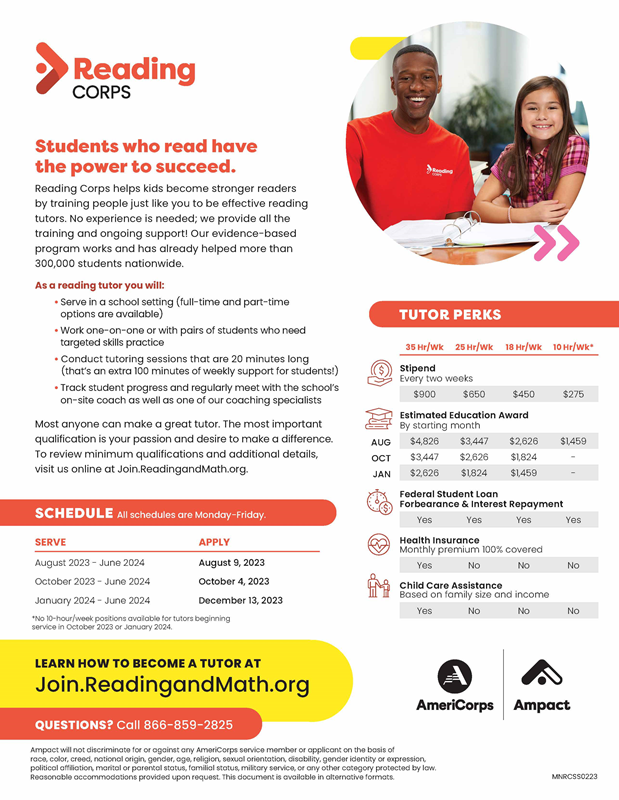 Flyer MN Reading Corps